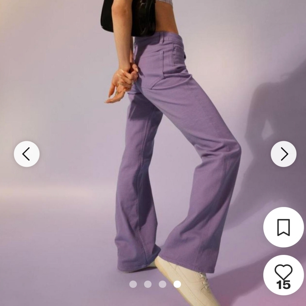 Low-Rise Purple flare jeans